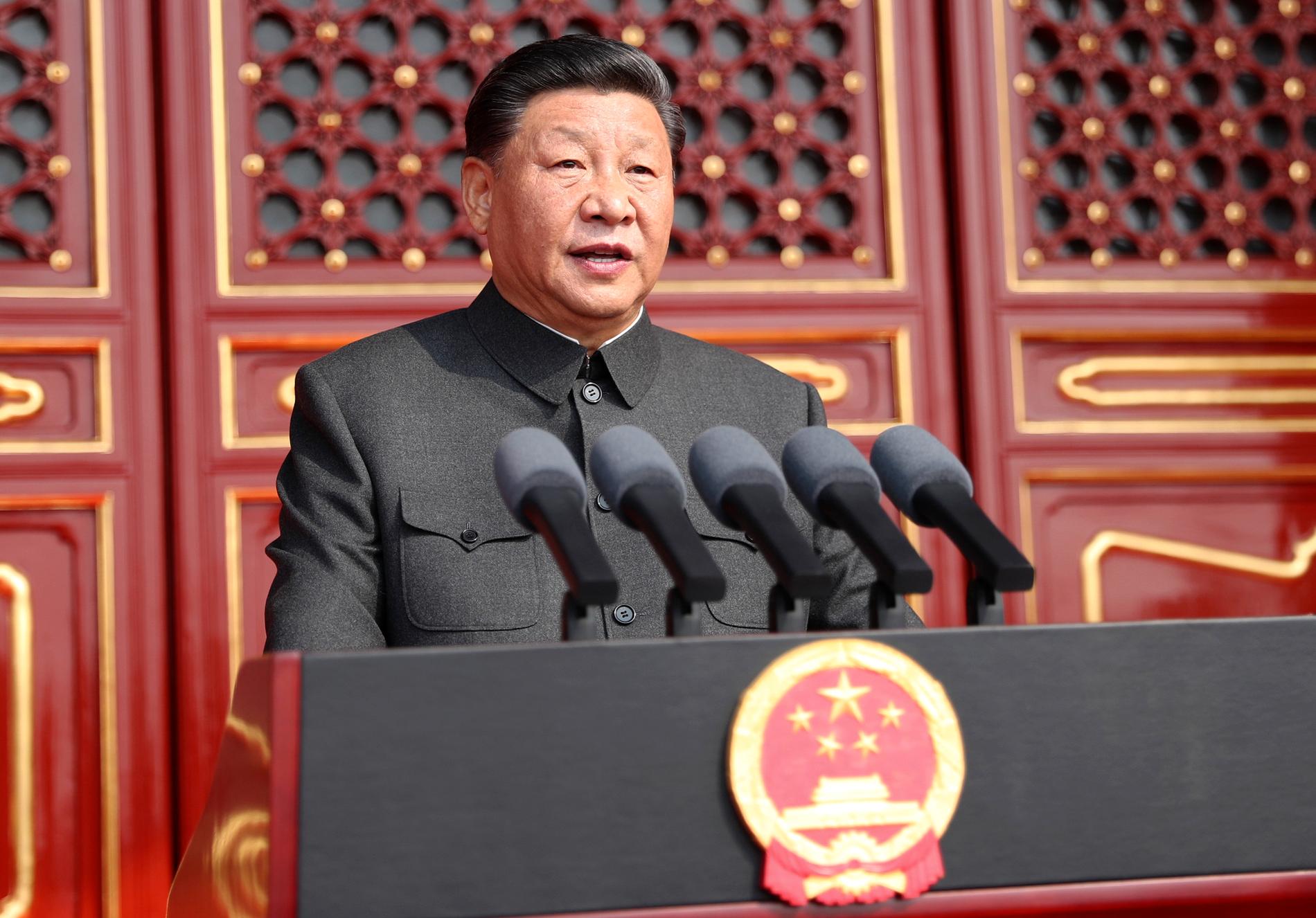 Xi Jinping talar på samma plats som Mao höll sitt tal för 70 år sedan.