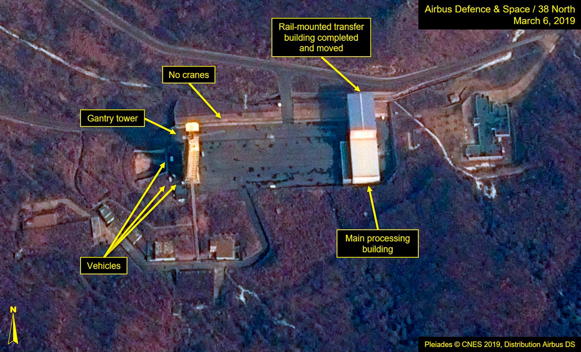 Den nordkoreanska avfyrningsplatsen Sohae, på en satellitbild tagen den 6 mars.