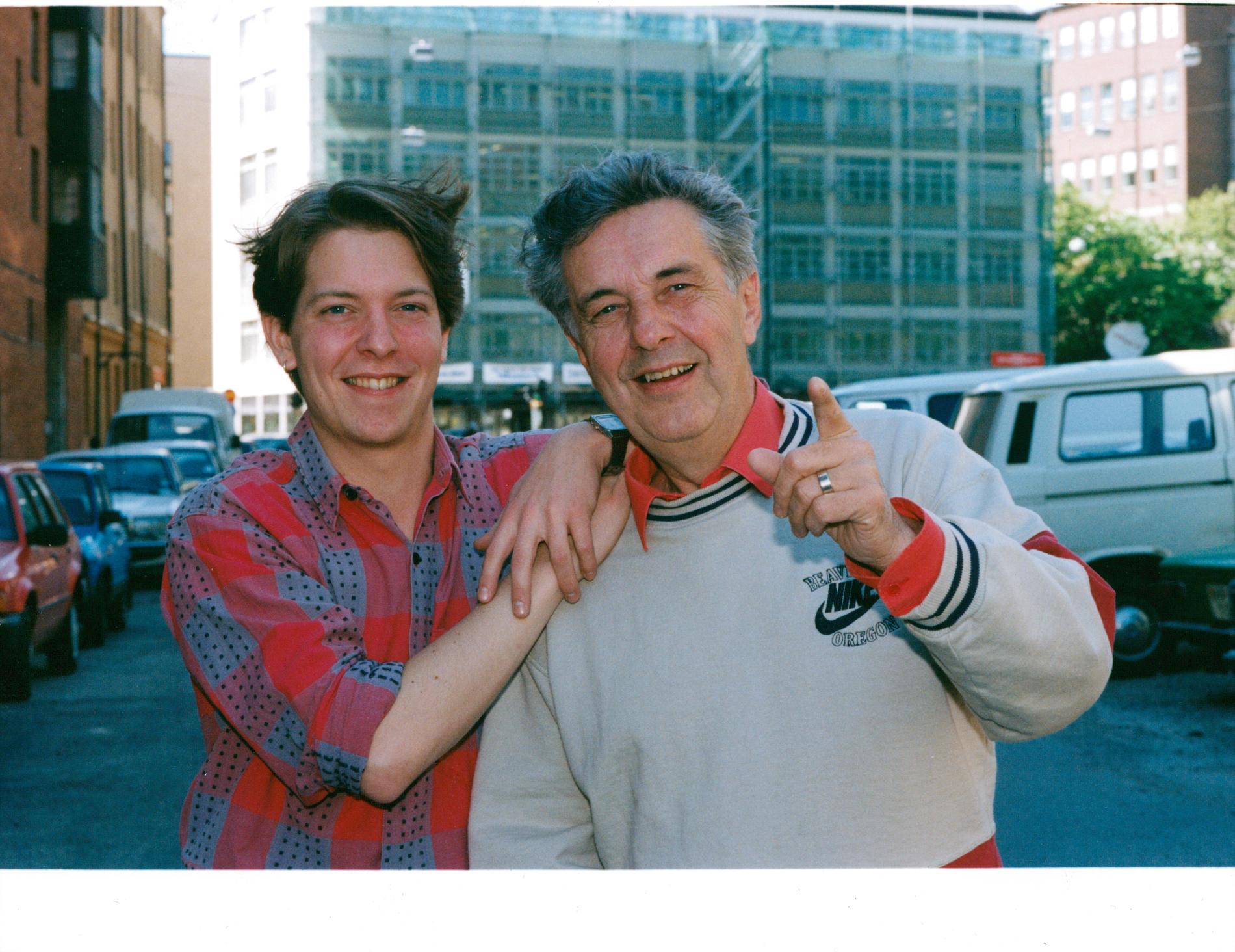 Pappa Bert-Åke och sonen Pontus 1991. 