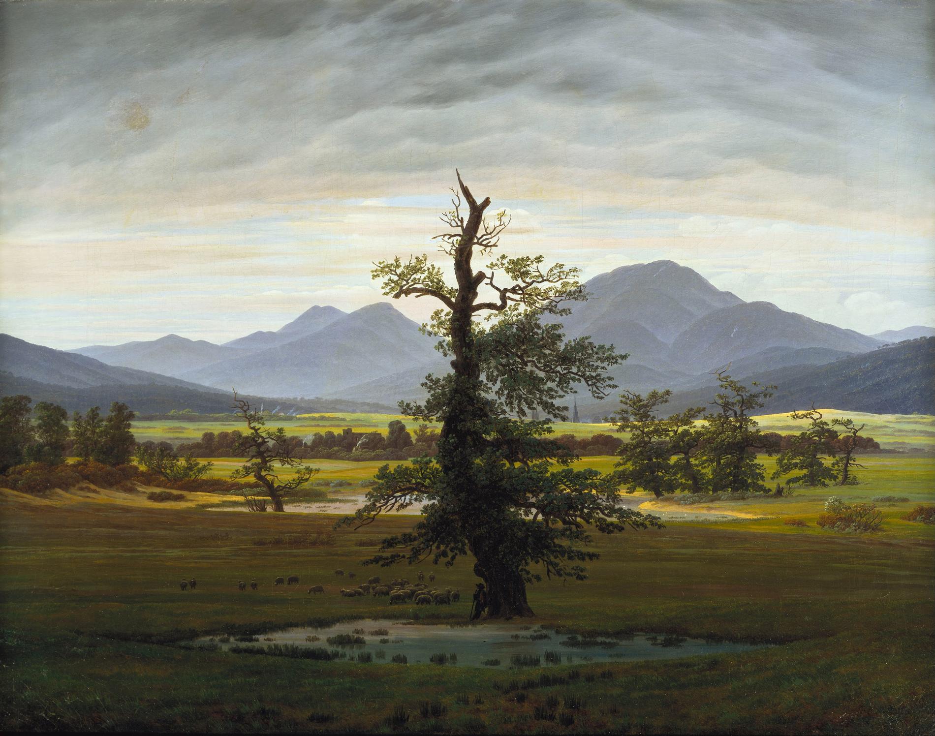Caspar David Friedrichs målning ”Der einsame Baum”.