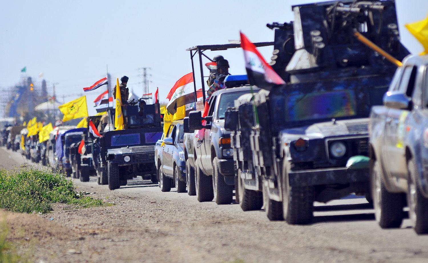 Soldater på väg från Samarra till utkanten av Tikrit norr om Bagdad.