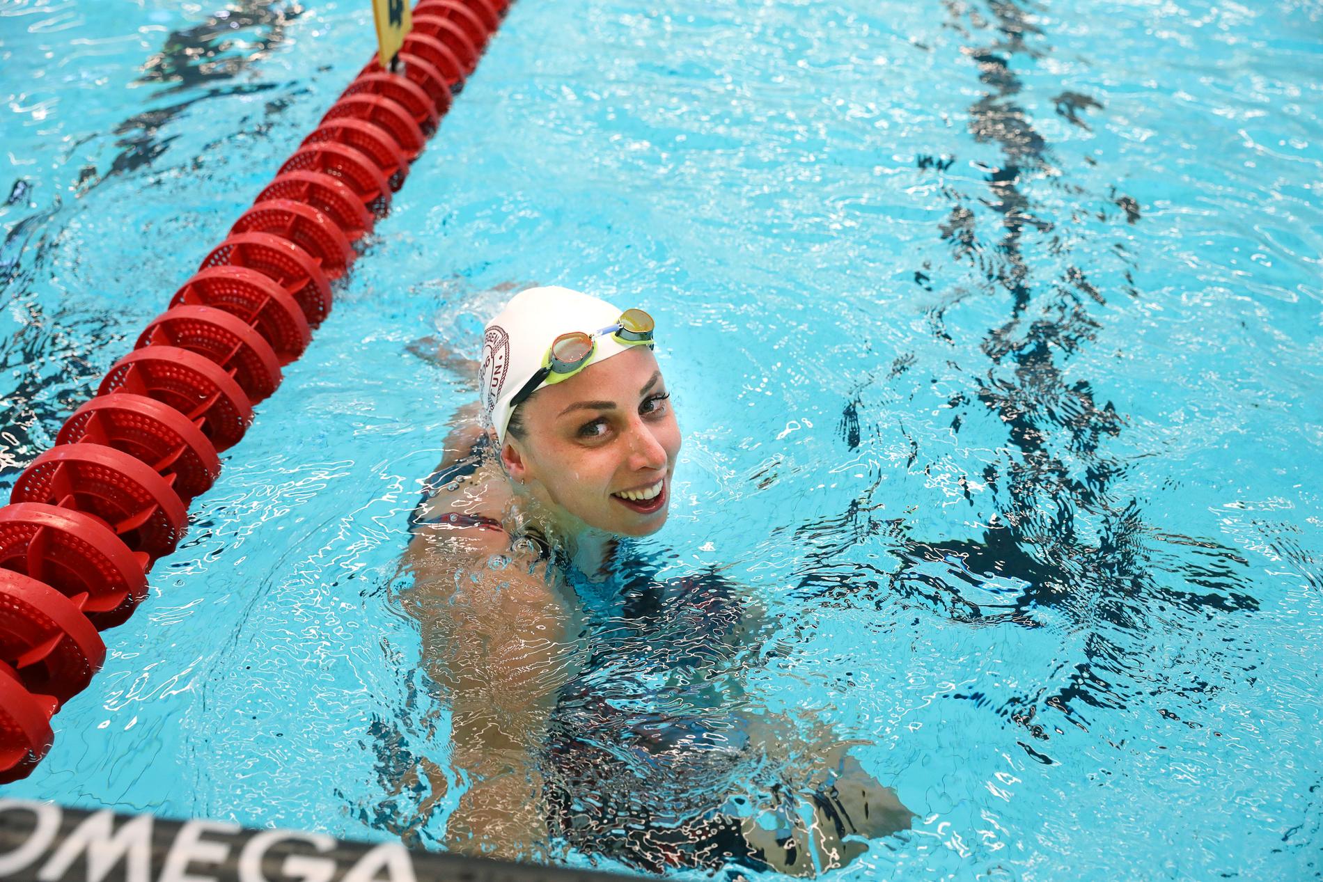 Jennie Johansson vann 50 meter bröstsim under Swim Open i Stockholm.