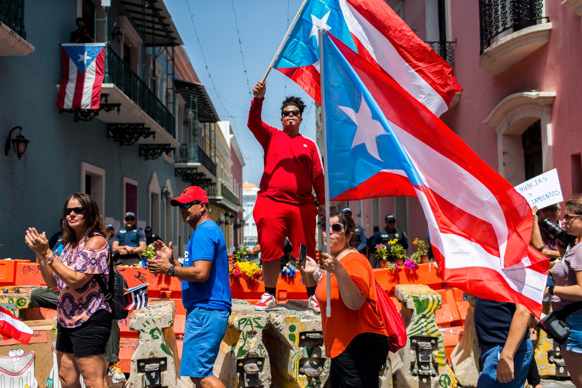 Demonstranter i Puerto Rico.