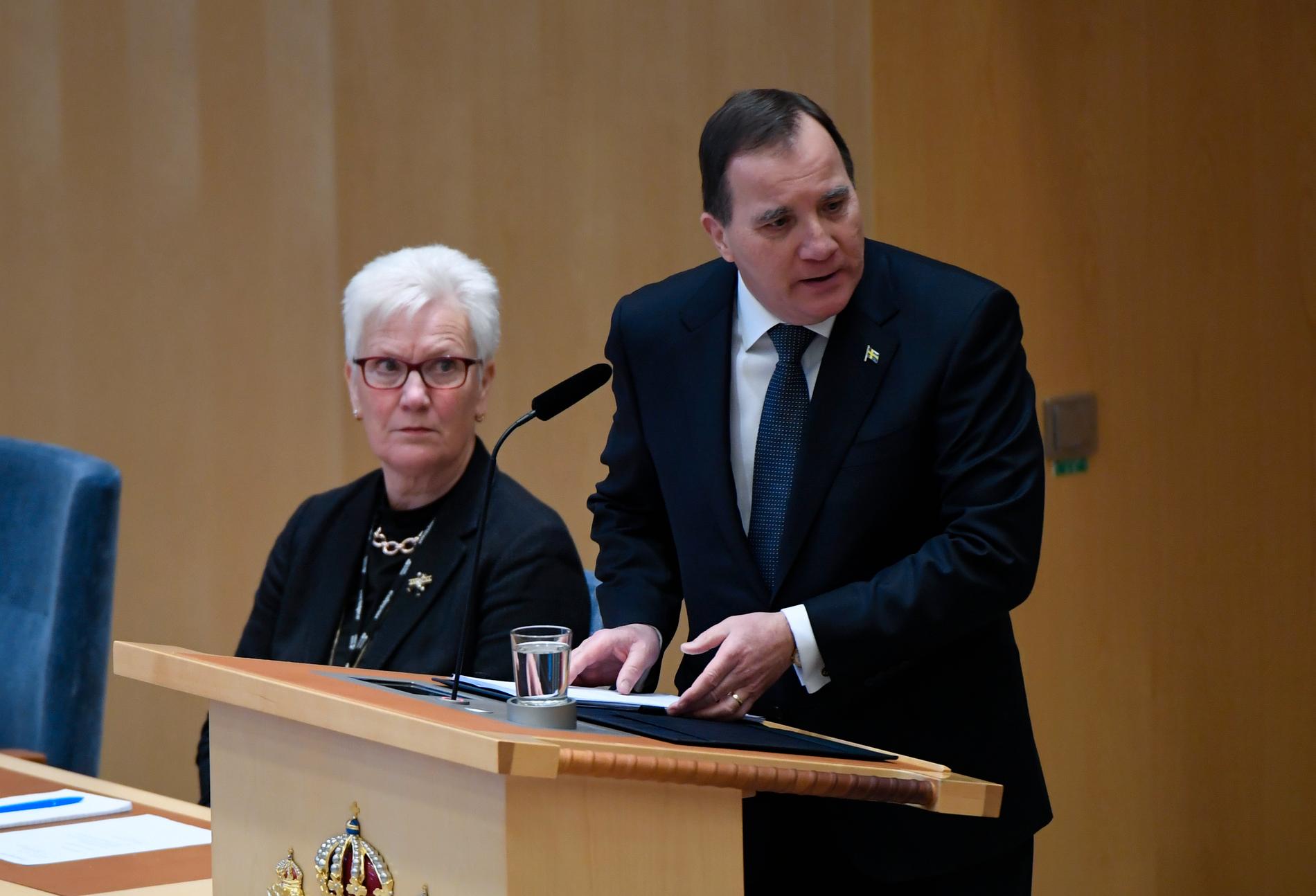 Stefan Löfven avger regeringsförklaringen. 