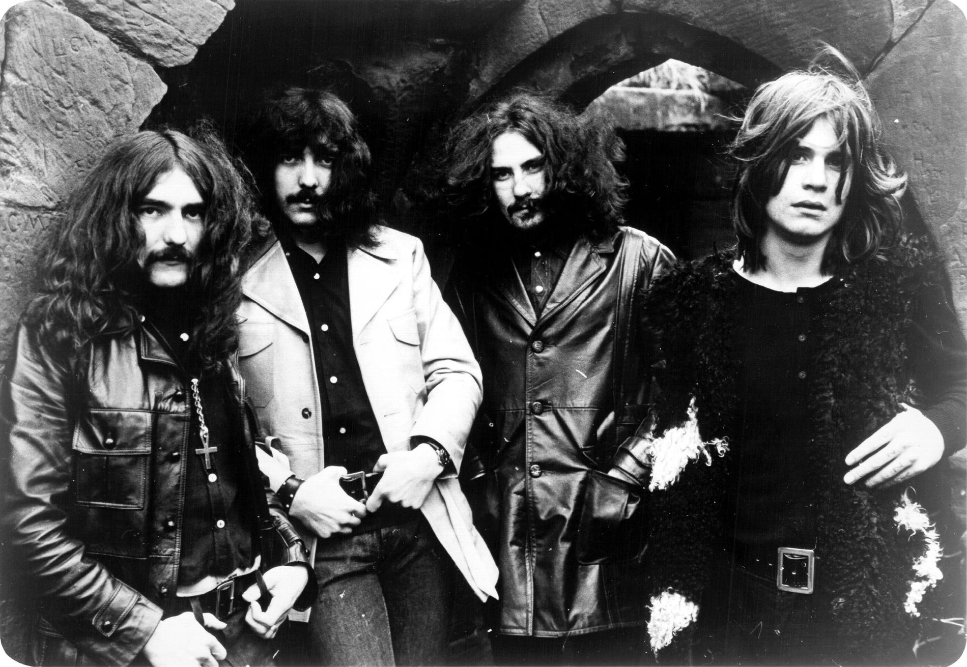 Black Sabbath 1970: Geezer Butler, Tony Iommi, Bill Ward, Ozzy Osbourne.