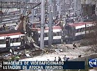 Tåget som stod på stationen Atocha i Madrid demolerades.