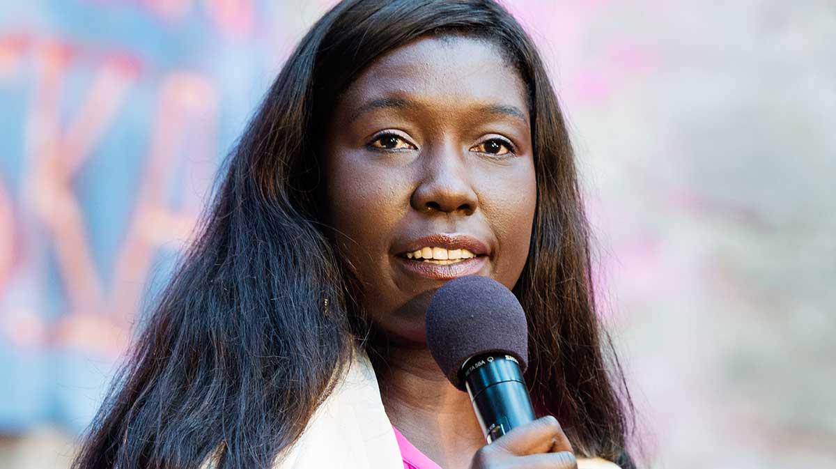 Victoria Kawesa, talesperson för Feministiskt Initiativ.