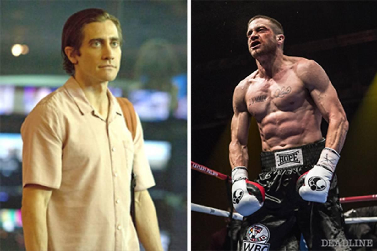 Jake Gyllenhaal tränade hårt inför rollen i ”Southpaw”. Till vänster som Lou i ”Nightcrawler”.