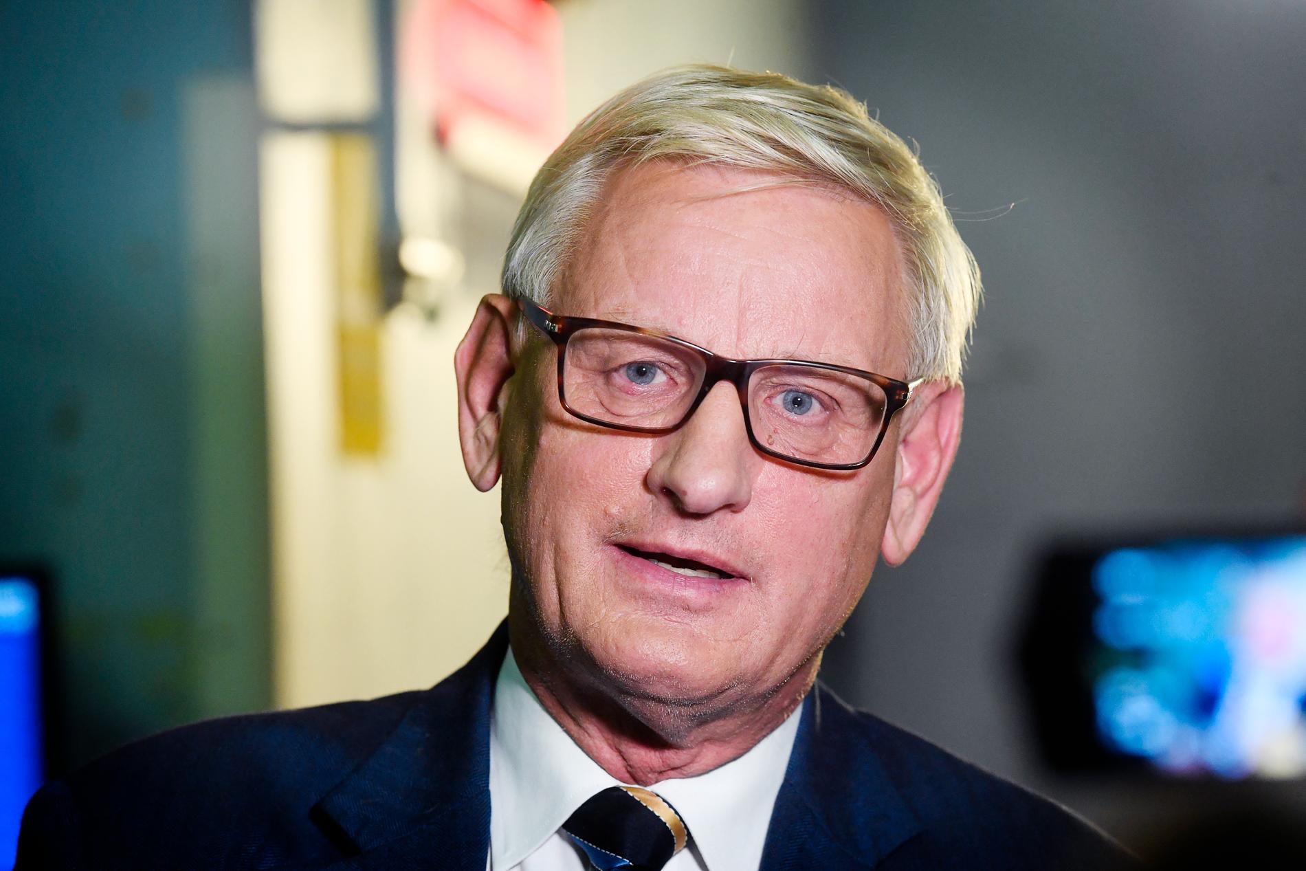 Carl Bildt efter Agenda ikväll. 