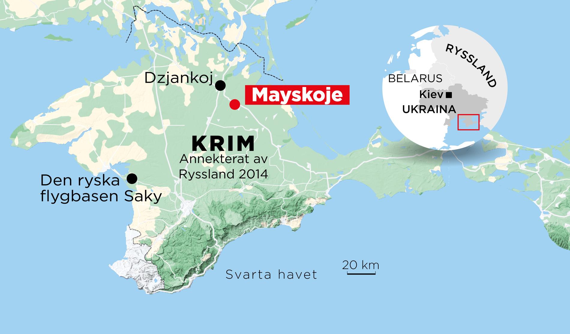 Explosioner inträffade vid en ammunitionsdepå nära byn Mayskoje på den ockuperade Krimhalvön under tisdagen.