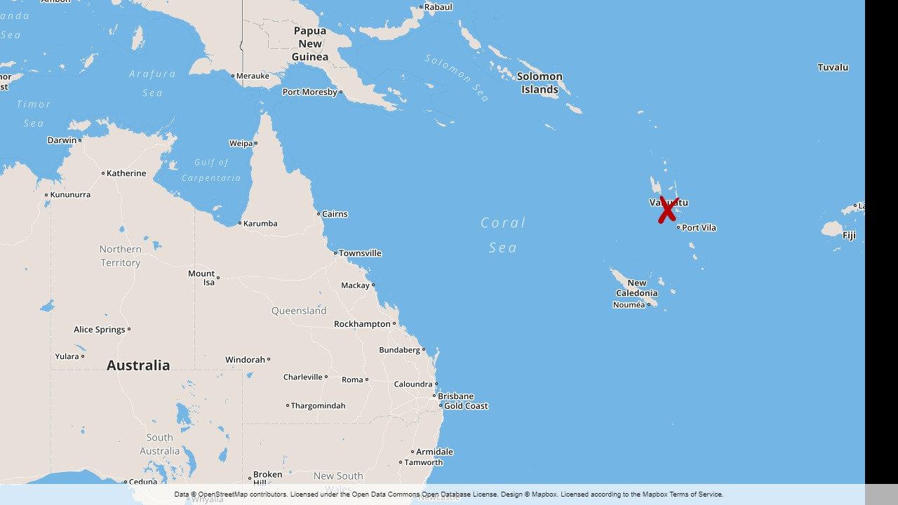 Orkanen Harold har nått Vanuatu i Stila havet.