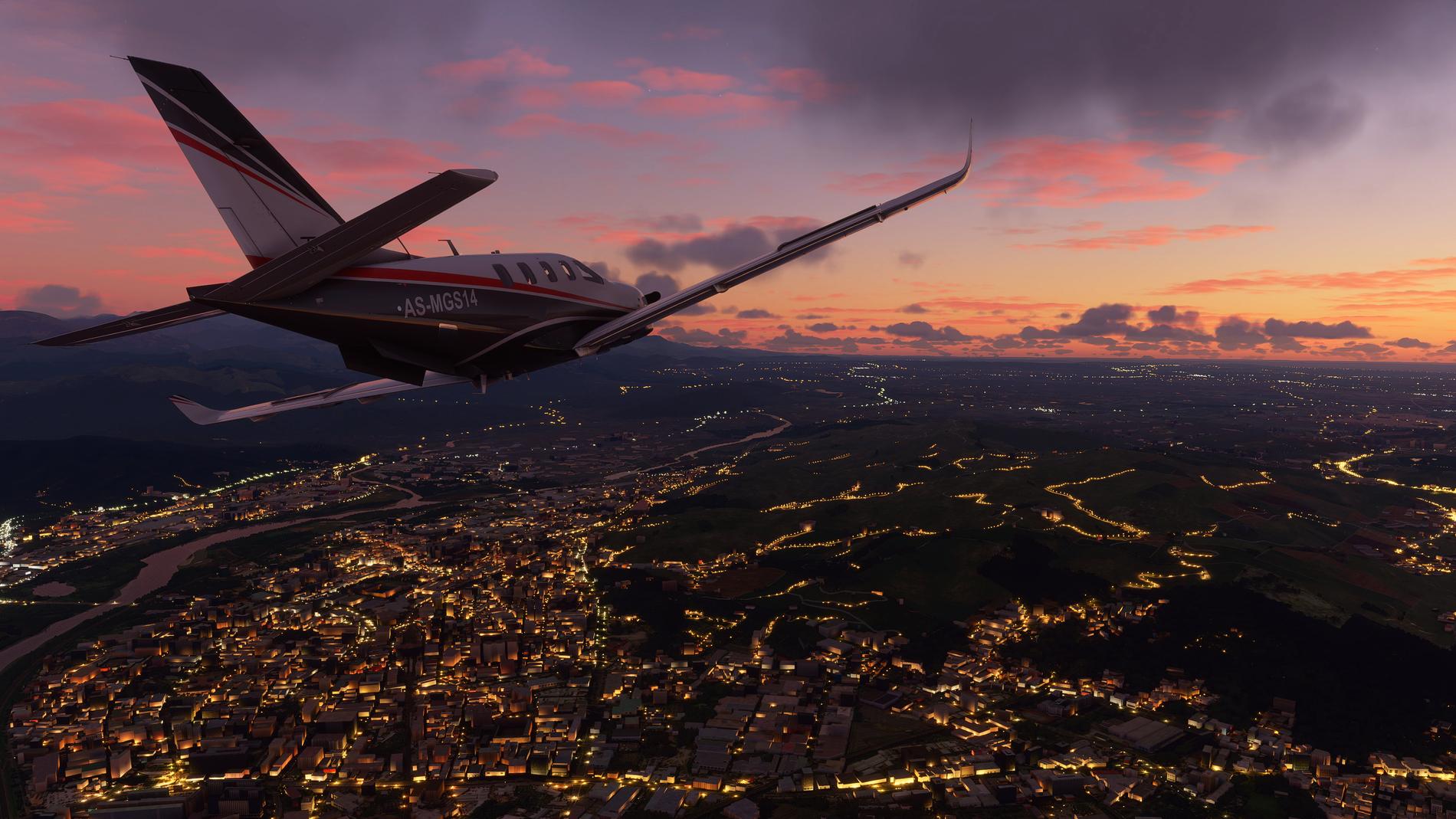 Skaparna hoppas att nya "Microsoft flight simulator" ska uppdateras de kommande tio åren. Vissa uppdateringar, som de rent geografiska, är tänkta att vara gratis, medan man kan få betala om skaparna lägger till exempelvis helikoptrar. Pressbild.