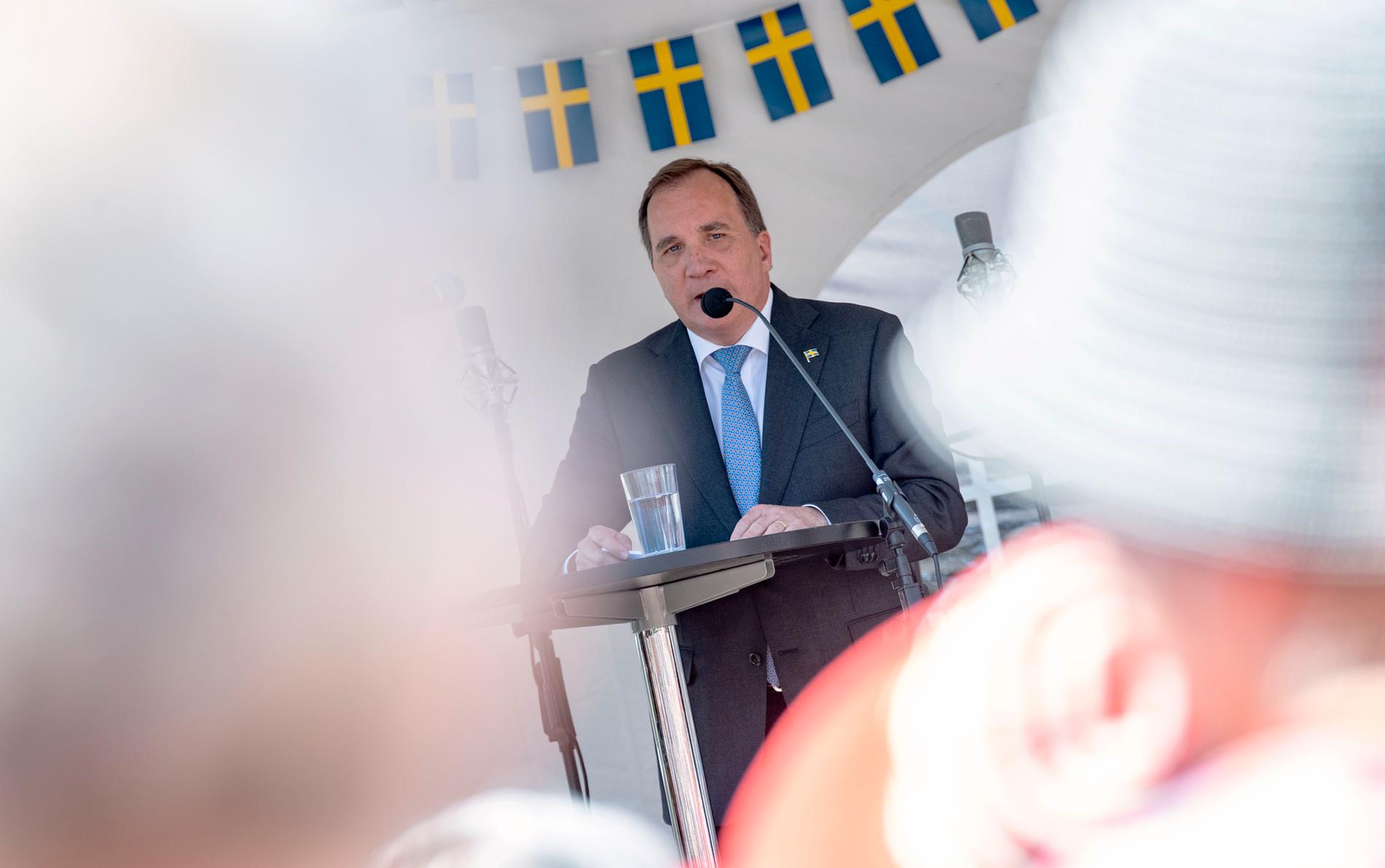 Statsminister Stefan Löfven under förra årets nationaldagsfirande i Lund.