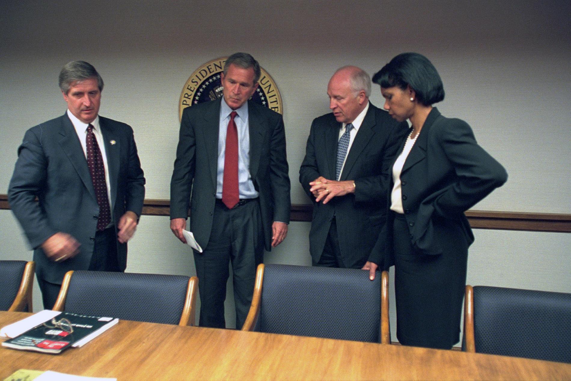 President George Bush,  Dick Cheney och Condoleezza Rice.