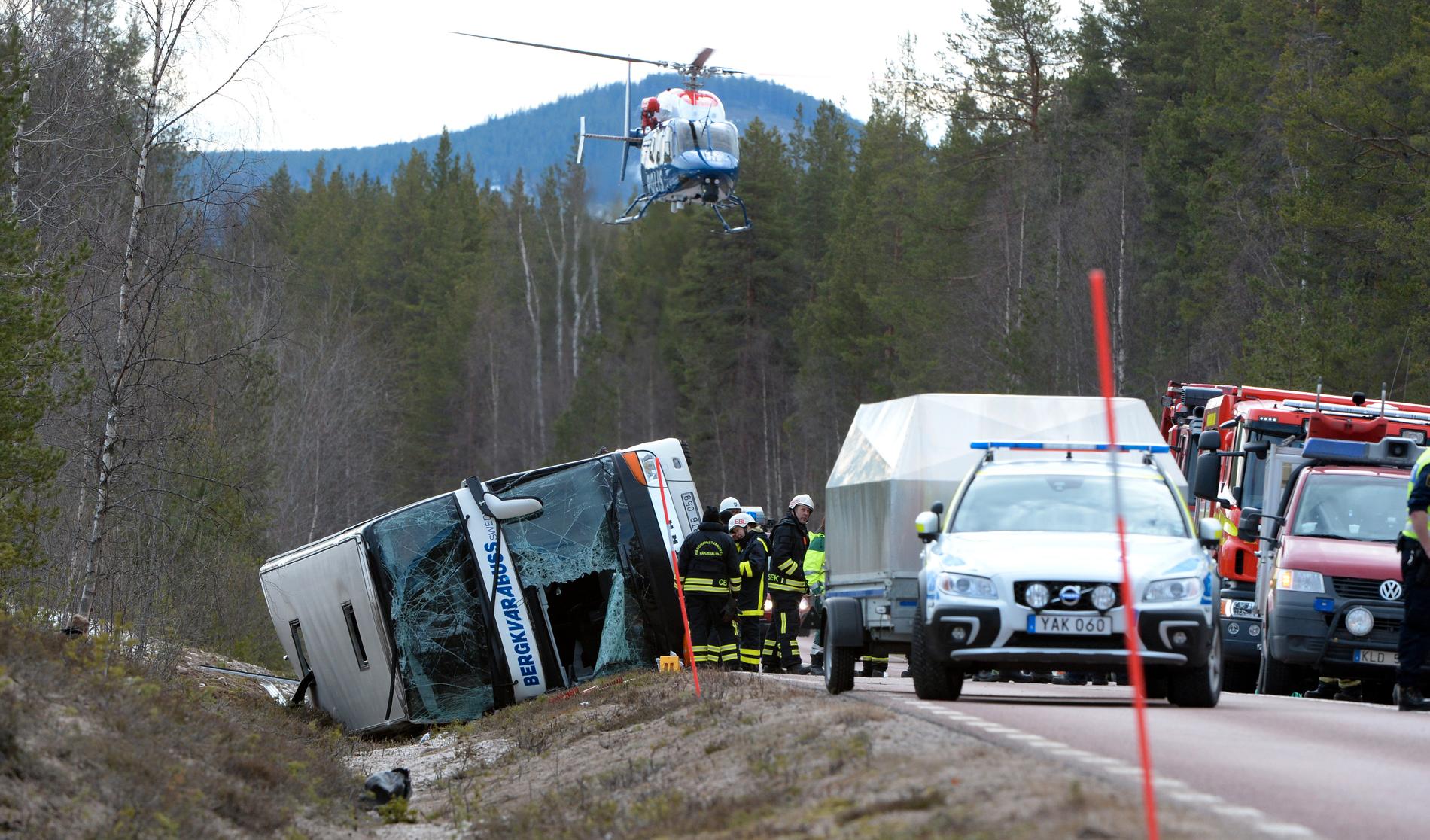 Tre barn omkom i bussolyckan, som inträffade på E45 mellan Sveg och Fågelsjö i Härjedalen. Arkivbild.