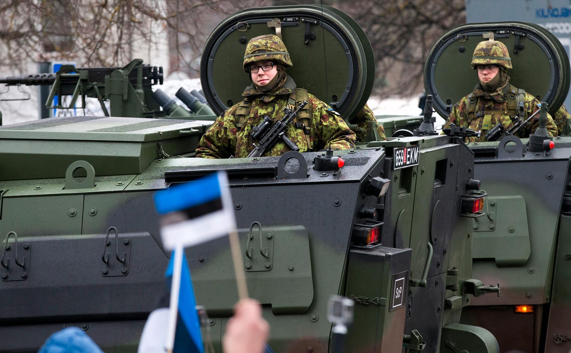 Estländska soldater under en Natoövning i Narva 2015.