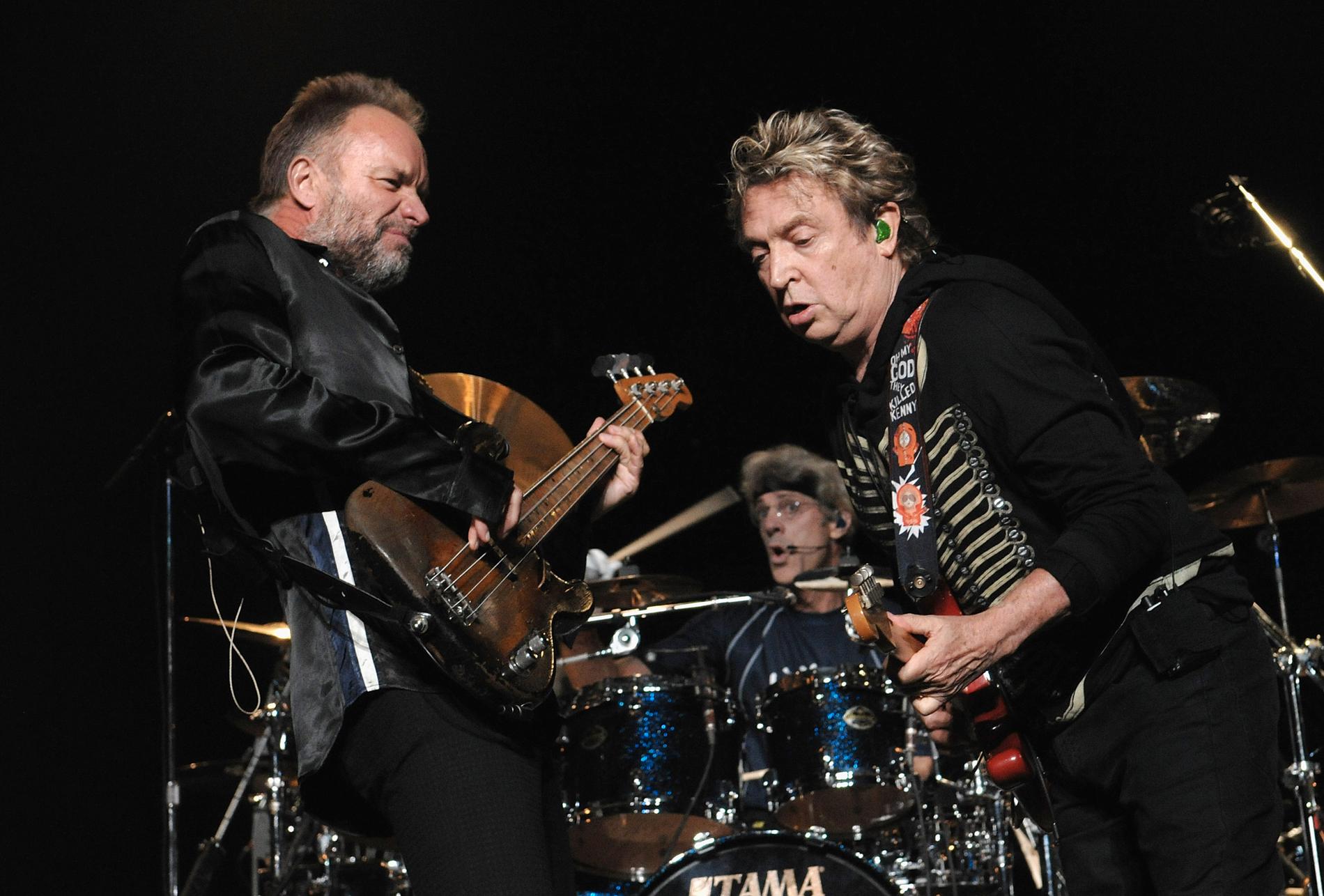 Sting, Andy Summers och Stewart Copeland under återföreningsturnén 2008. Arkivbild.
