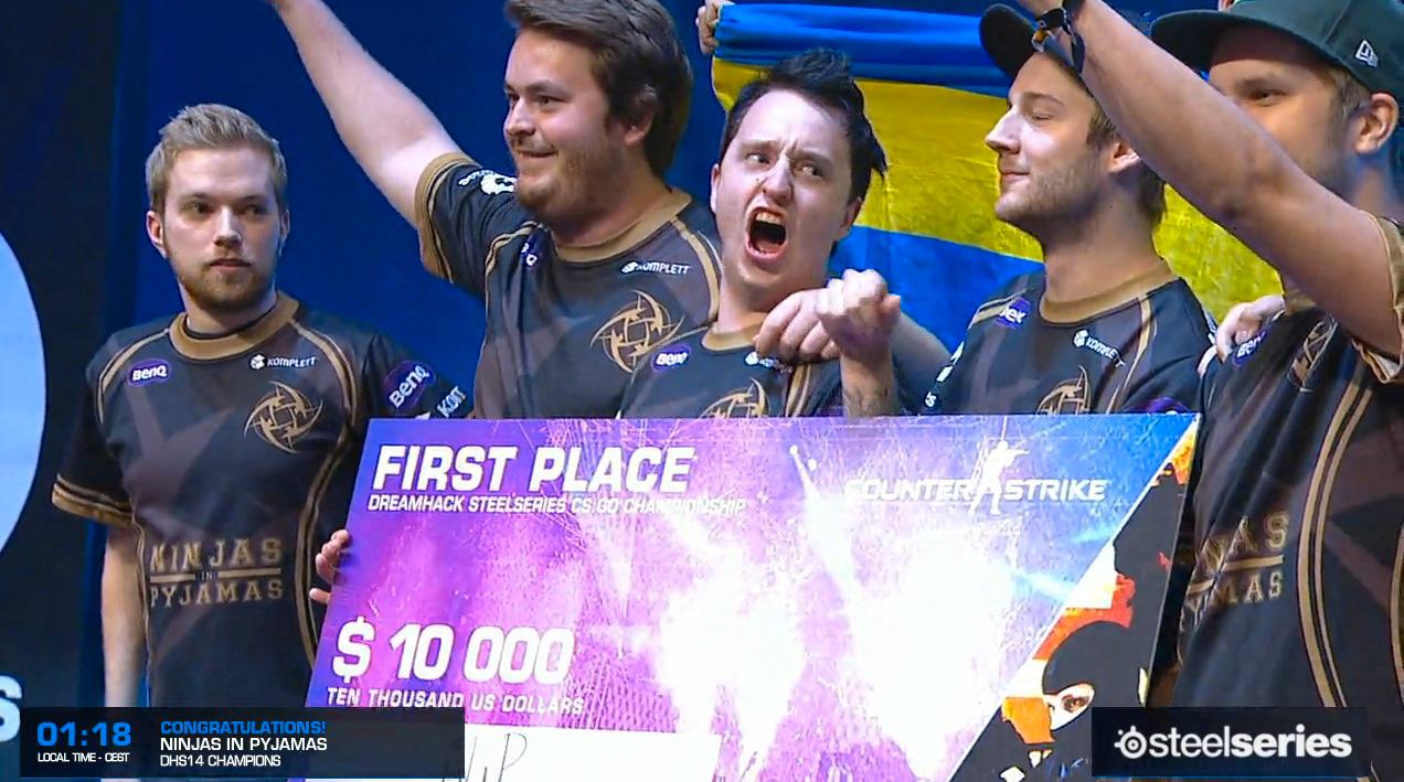 NiP after the victory at Dreamhack Summer.