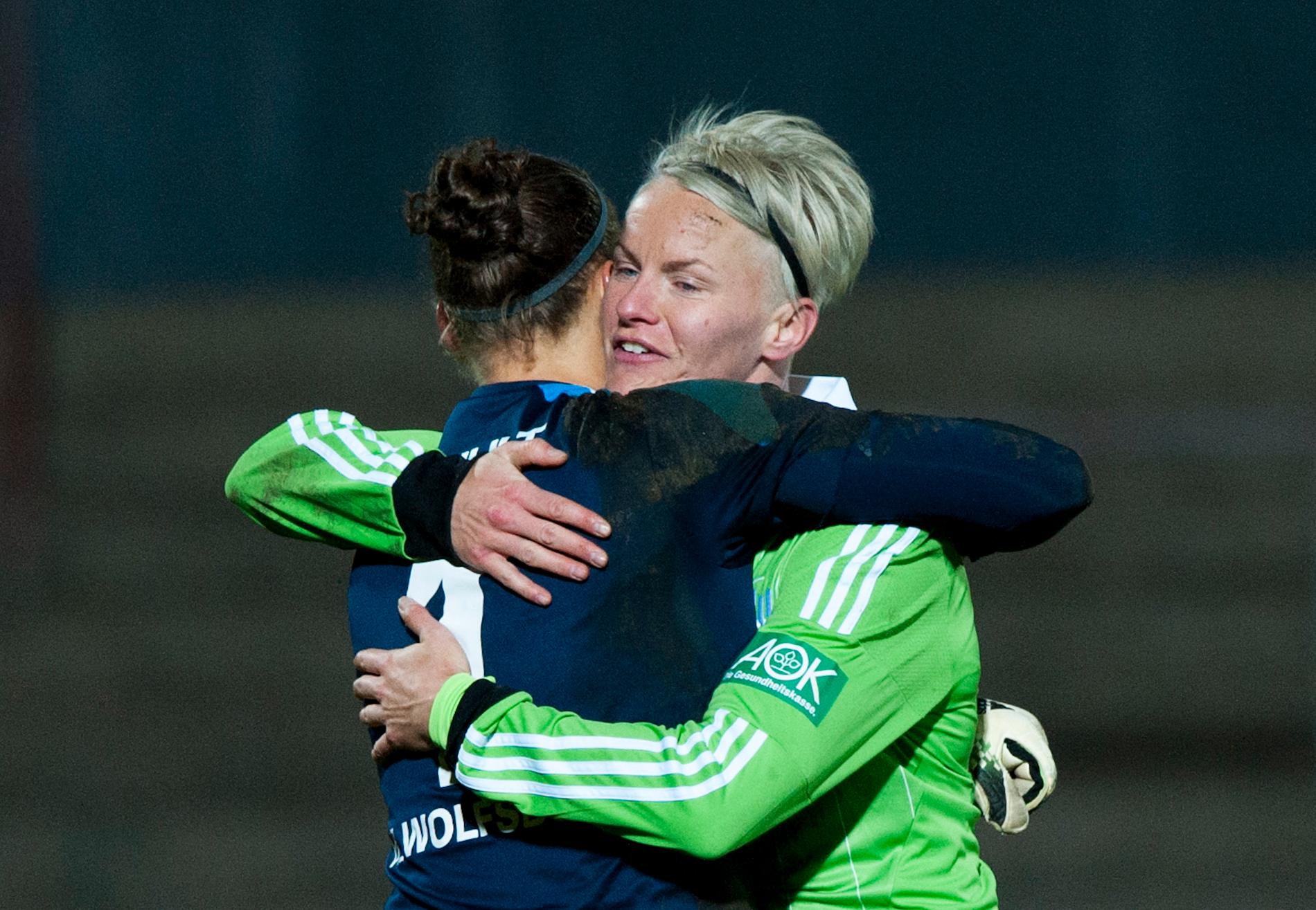Almuth Schult och Nilla Fischer under deras gemensamma tid i Wolfsburg. 