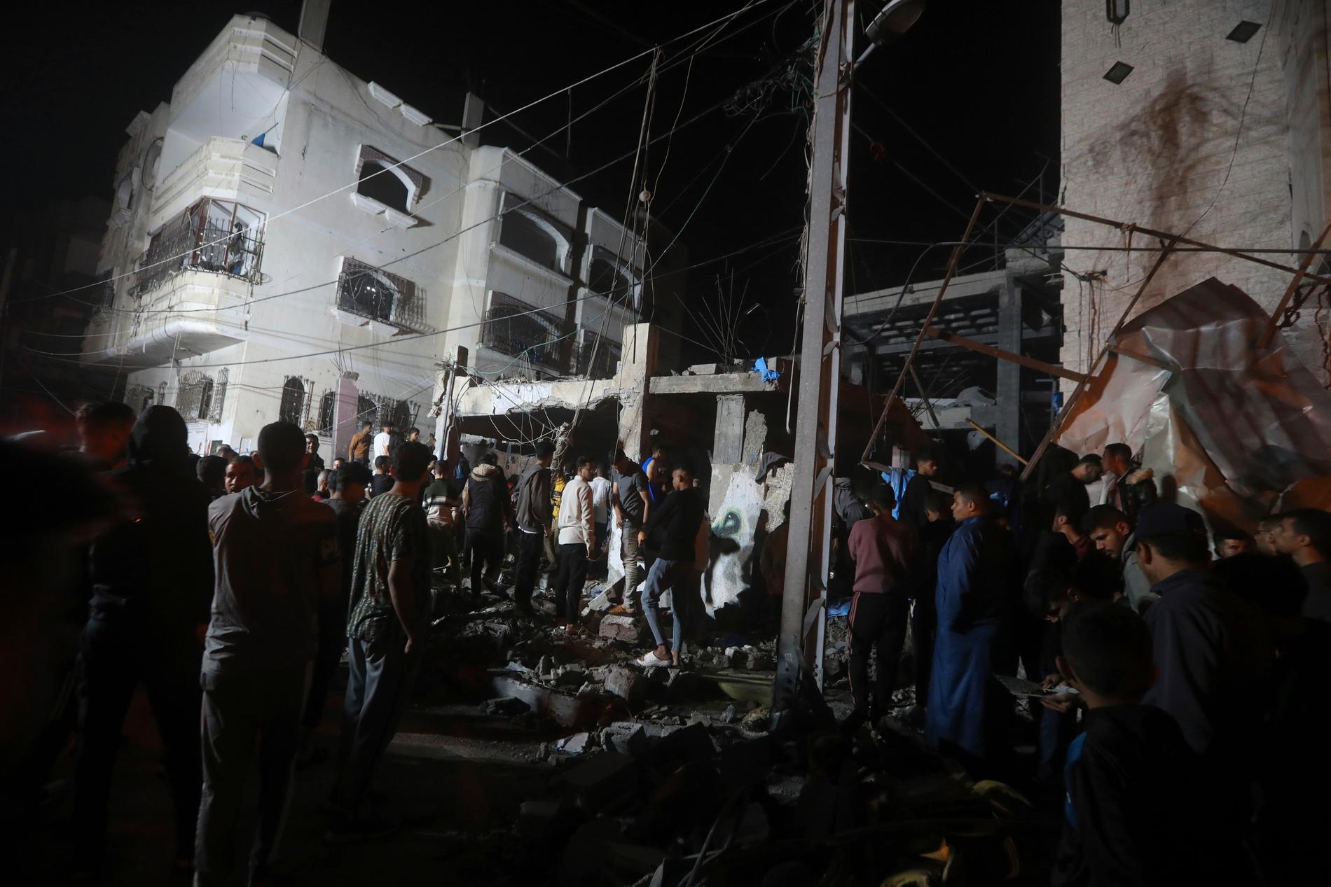 Flera invånare, inklusive barn, dödades i attacken mot Rafah, enligt palestinska myndigheter.