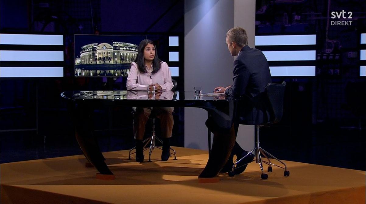 Nooshi Dagostar intervjuades i SVT Agenda på söndagskvällen.