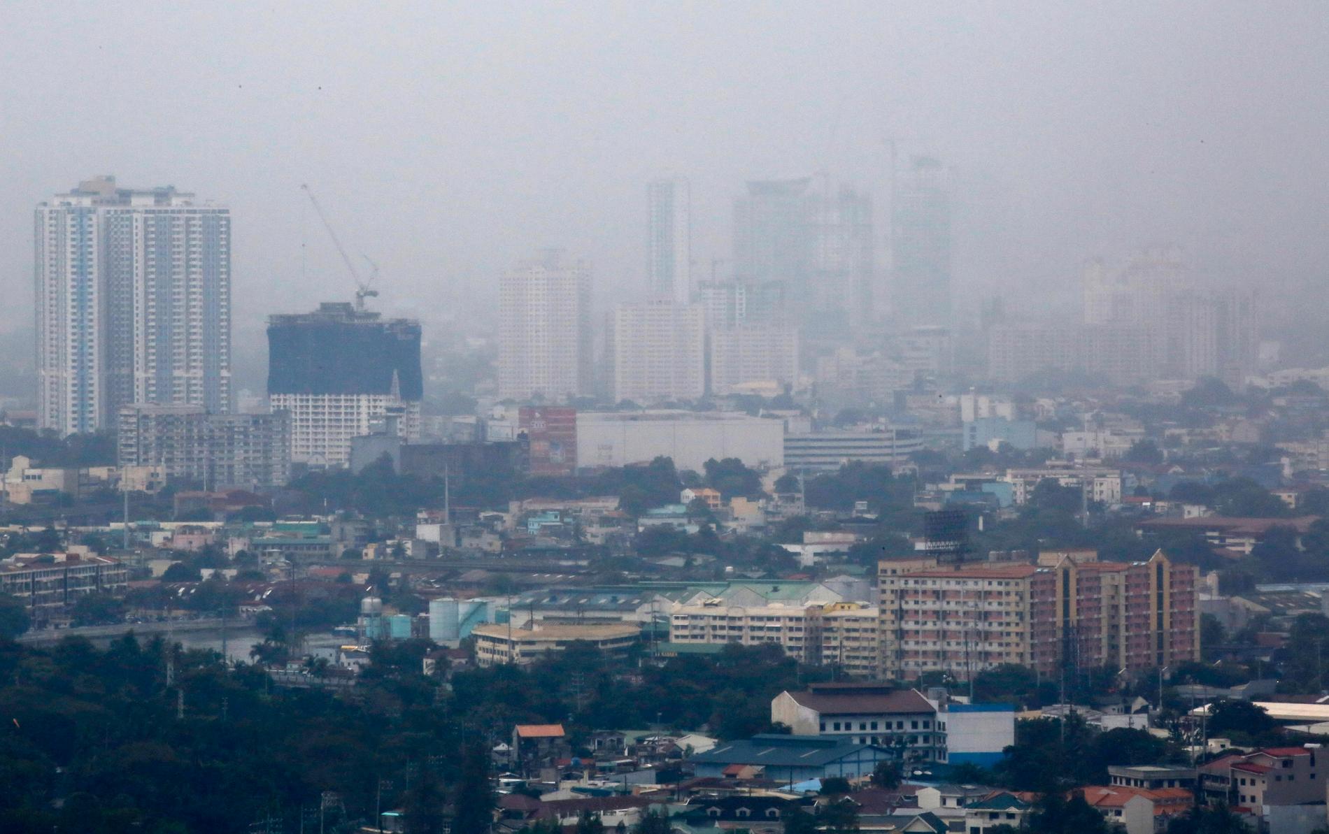 Dimma över Manilla på fredagen.