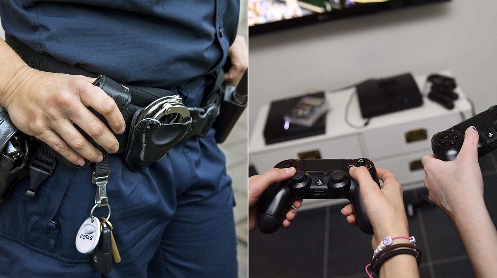 Polisen svarade på ett larm som visade sig vara en familj som spelade tv-spel. 