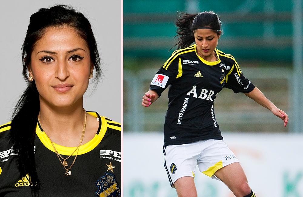 Nazanin Vaseghpanah i AIK-tröjan.