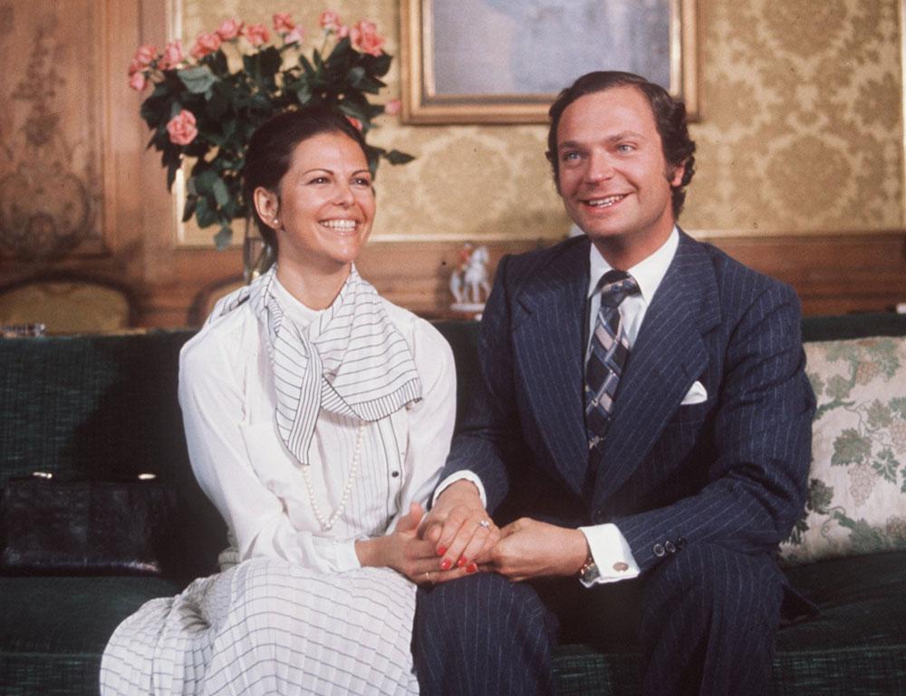 Kungen och Silvia Sommerlath eklaterade sin förlovning den 12 mars 1976. 
