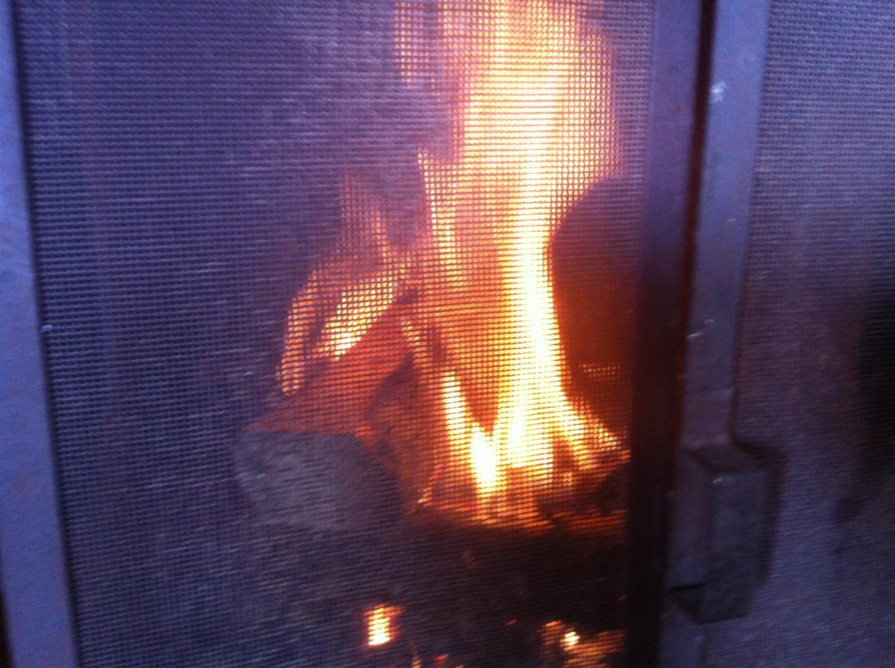 Kallt i Jämtland. Tur man kan elda. Gjorde upp eld i braskaminen, Sandviken Strömsundskommun.