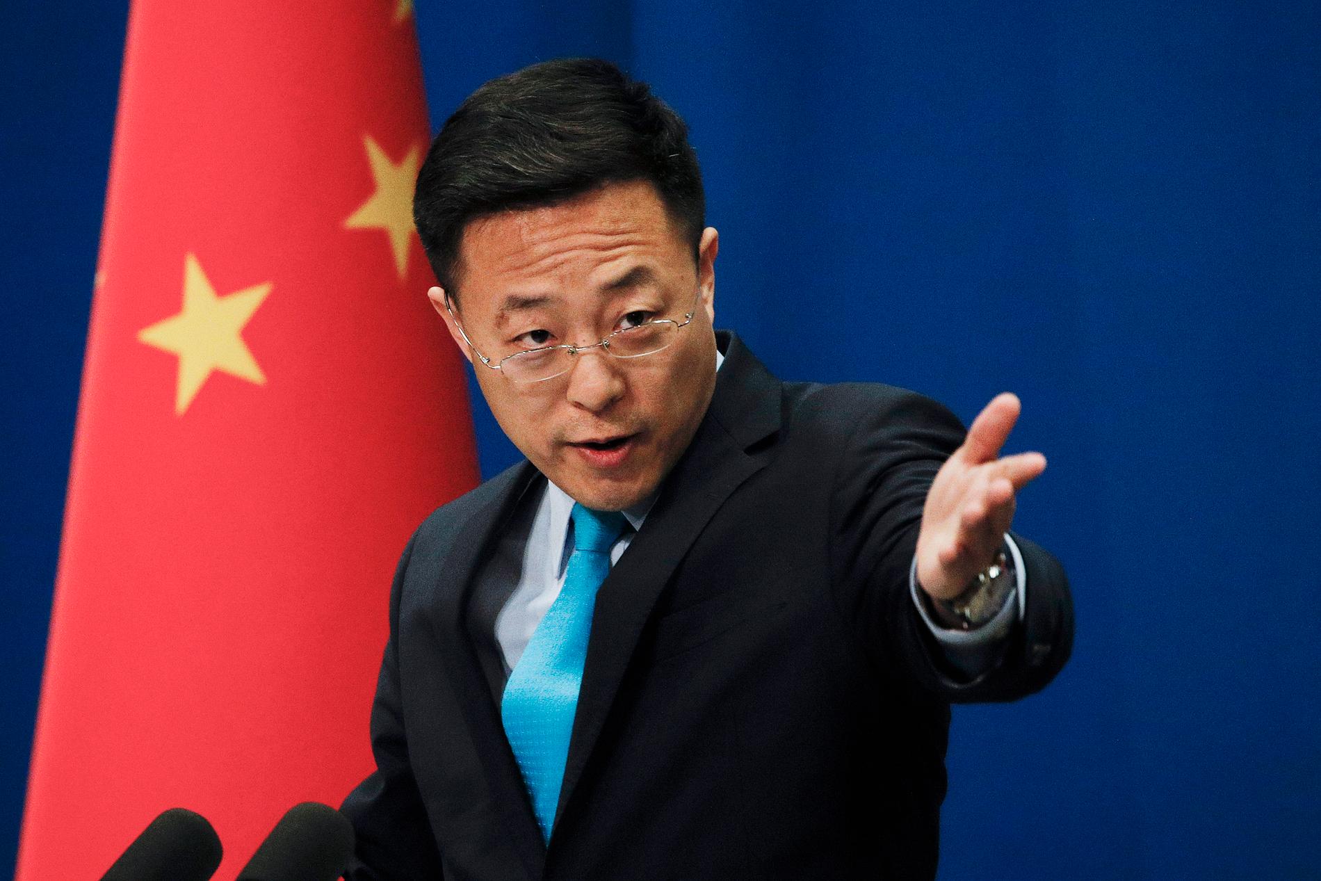 Zhao Lijan, talespersonen för Kinas utrikesdepartement. 