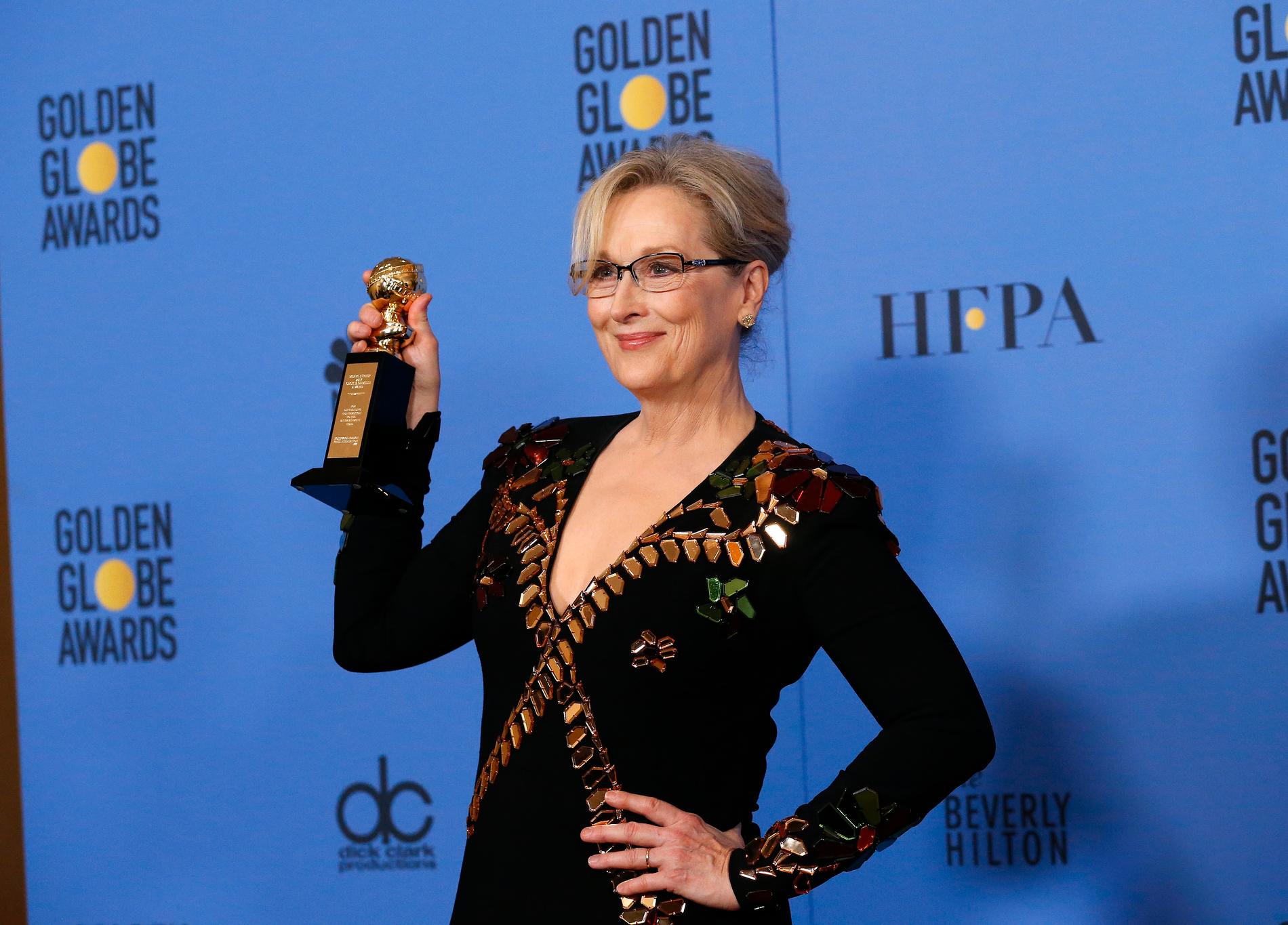 Meryl Streep tilldelades pris under galan och valde samtidigt att ge en känga till Donald Trump.