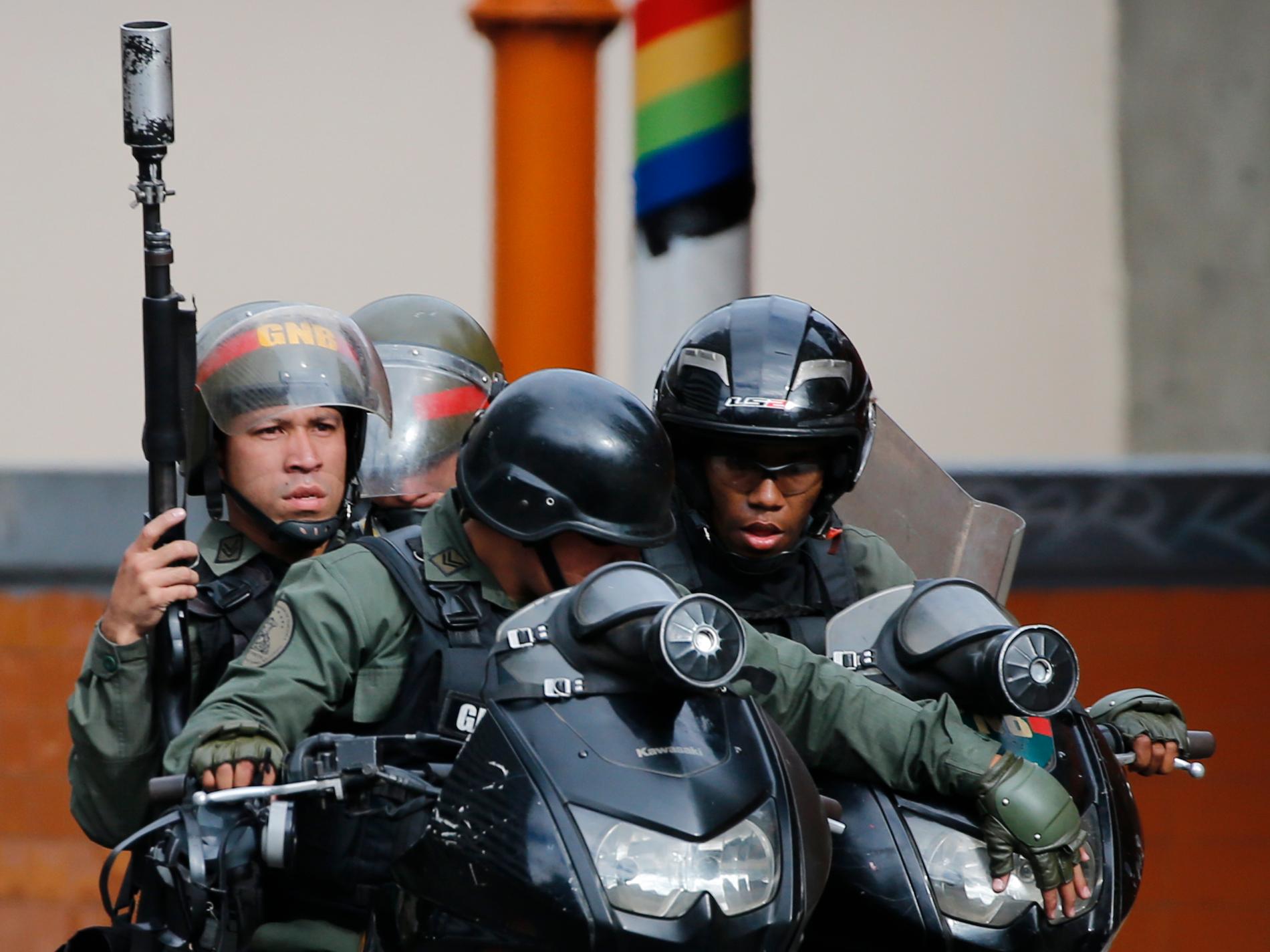 Säkerhetsstyrkor i Caracas.