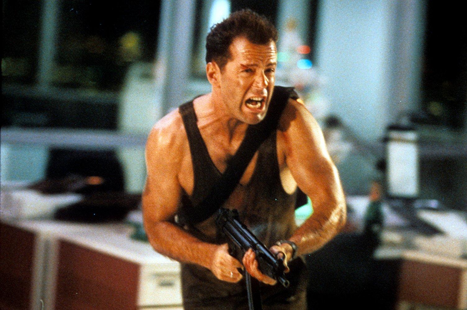 I ”Die hard” (1988) slogs John McClane (Bruce Willis) mot rånare i en skyskrapa.