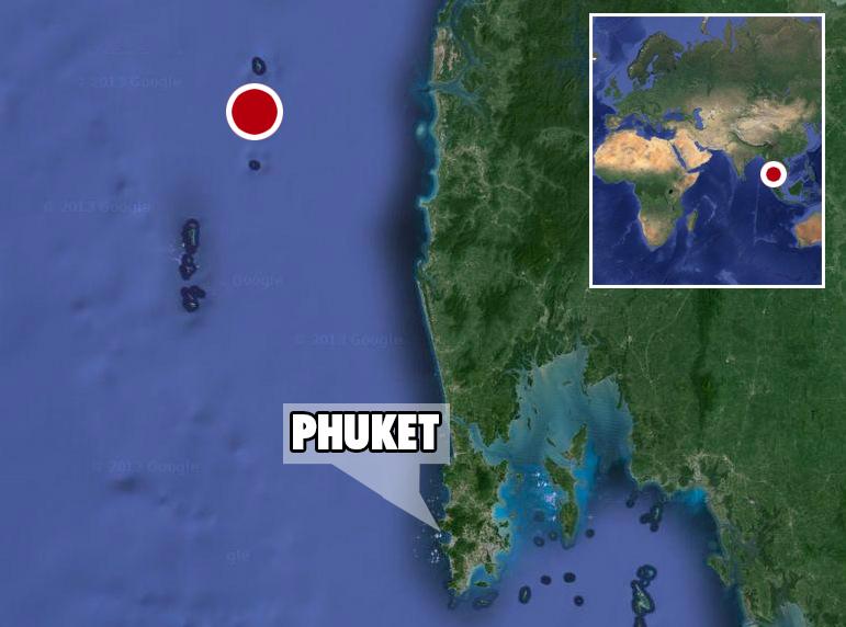Olyckan inträffade mellan öarna Koh Bon och Koh Tachai norr om Similan-öarna i Thailand.