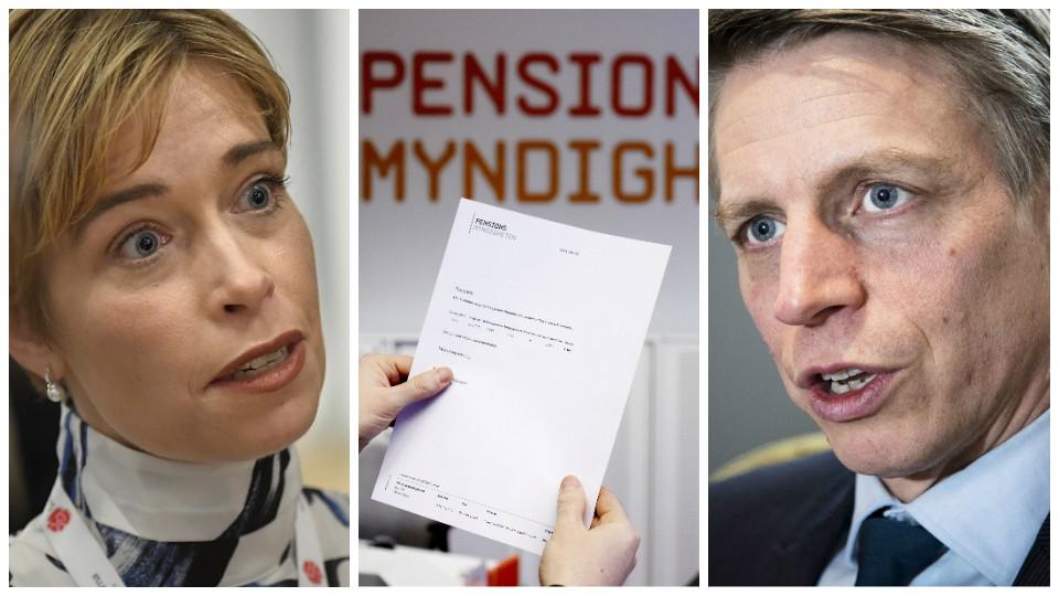 Både Annika Strandhäll (S) och Per Bolund (MP) välkomnar Pensionsmyndighetens förslag.