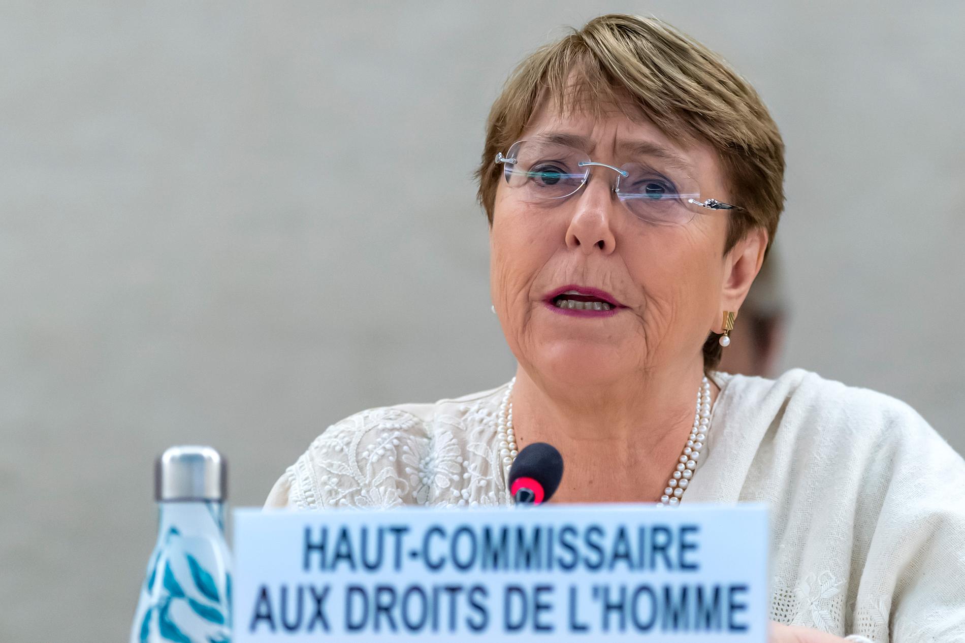 FN:s högkommissarie för mänskliga rättigheter, Michelle Bachelet. Arkivbild.