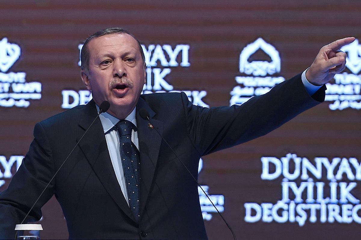Turkiets president Recep Tayyip Erdogan i Istanbul, mars 2017.