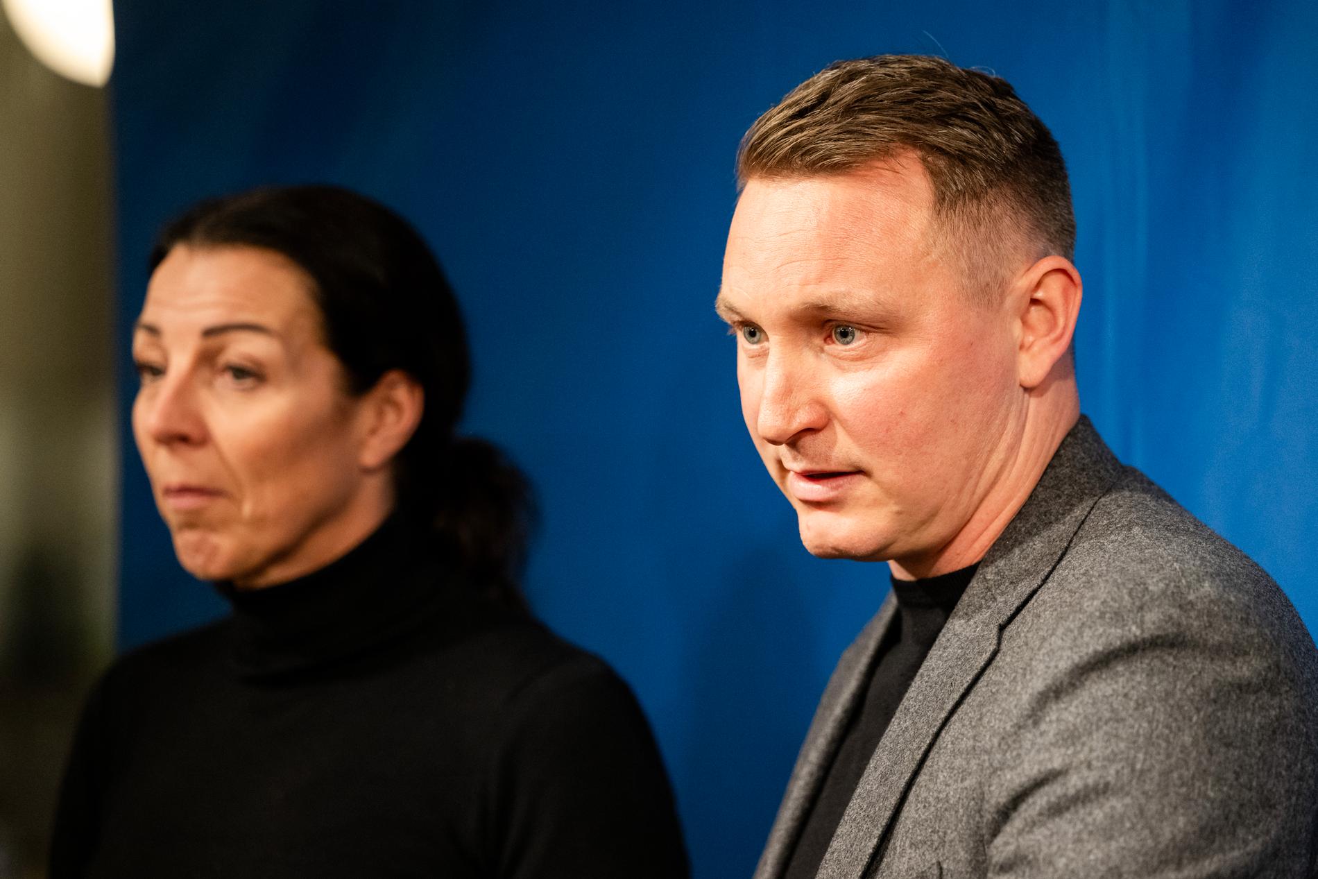 Generalsekreteraren Andrea Möllerberg och Kim Källström, fotbollschef på förbundet.