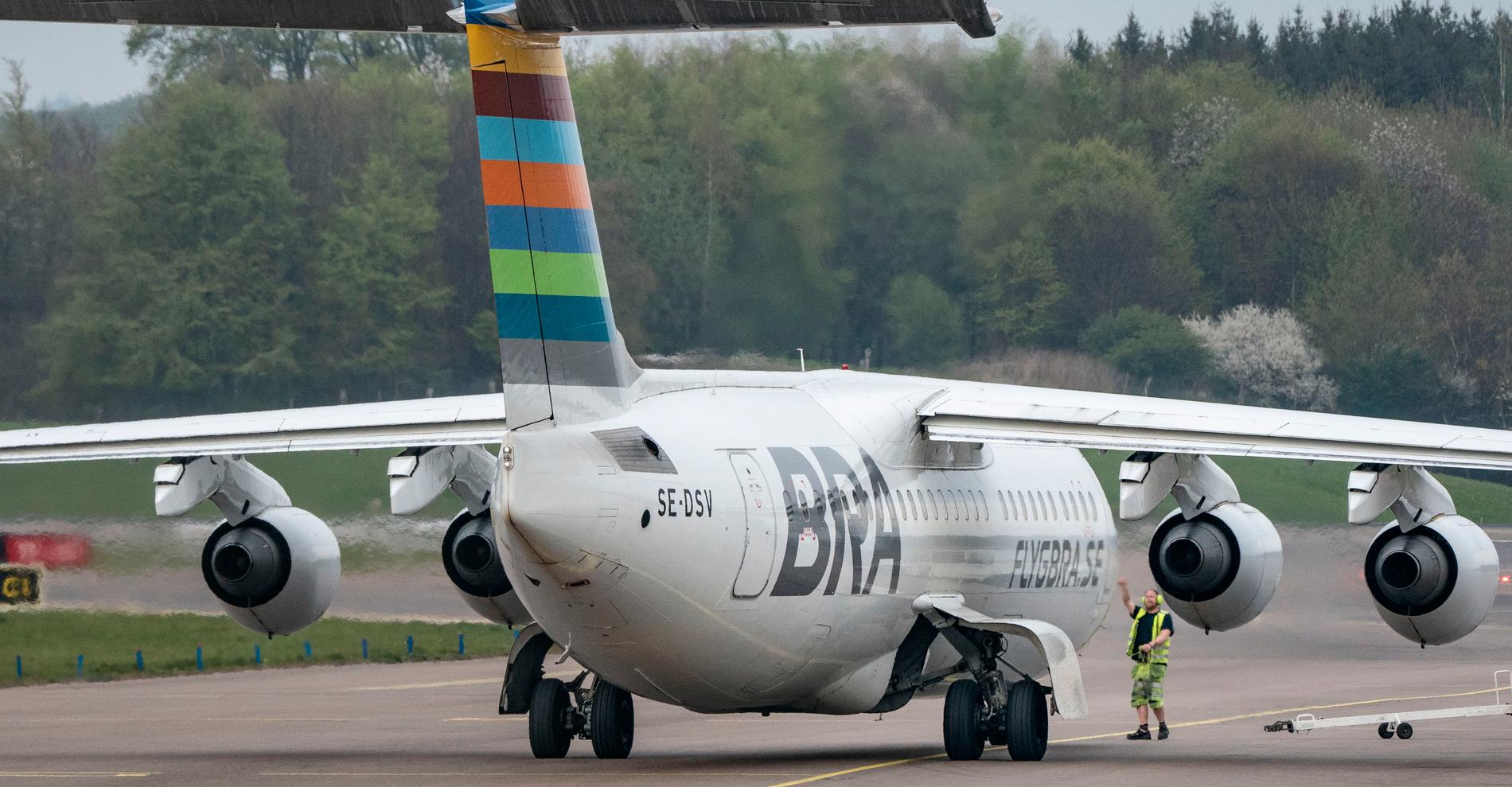 Ett av flygbolaget BRA:s flygplan vände tillbaka till Stockholm. Bilden är från ett annat tillfälle. Arkivbild.