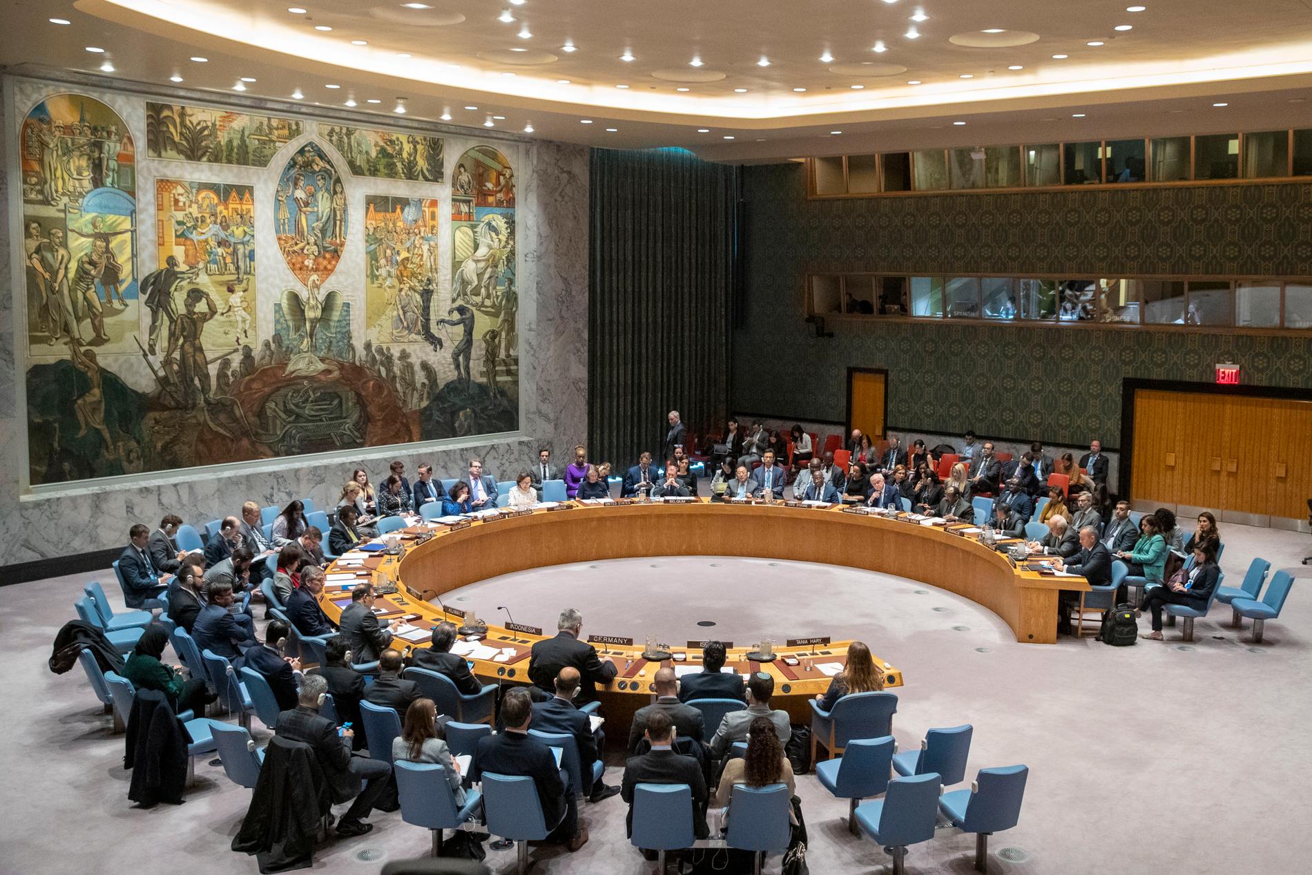 FN:s säkerhetsråd under ett möte i november 2019. Arkivbild.
