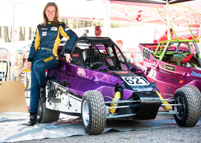 Miriam Walfridsson körde tidigare rally, men bytte till crosskart inför den här säsongen.
