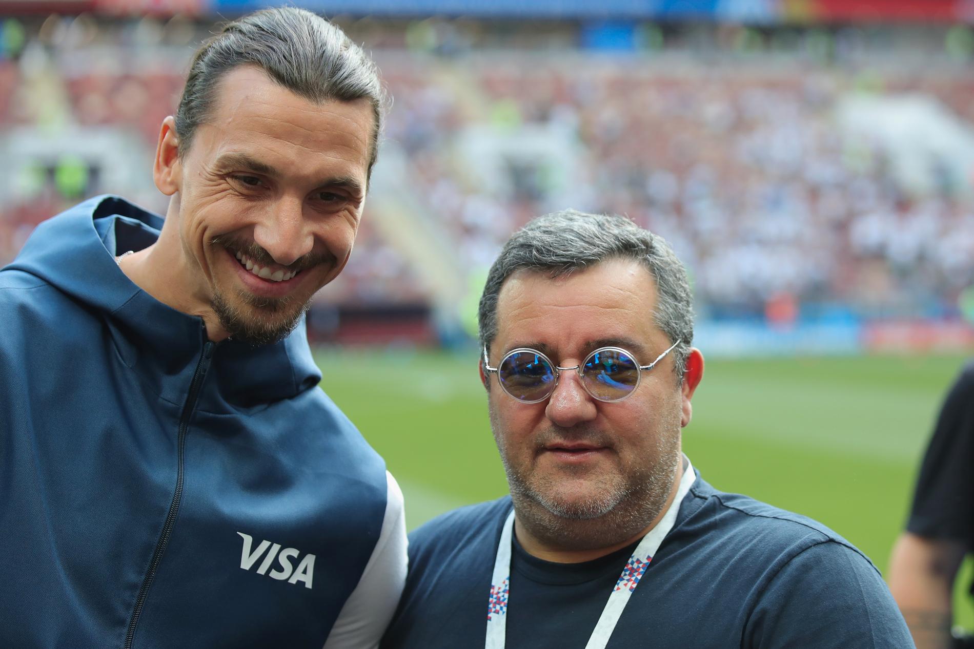 Zlatan och Raiola på VM tillsammans 2018.