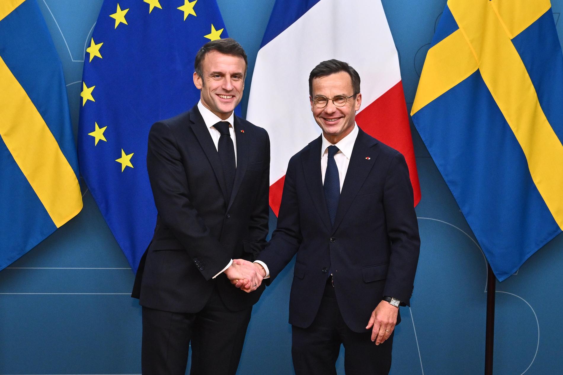 Macron och Kristersson.