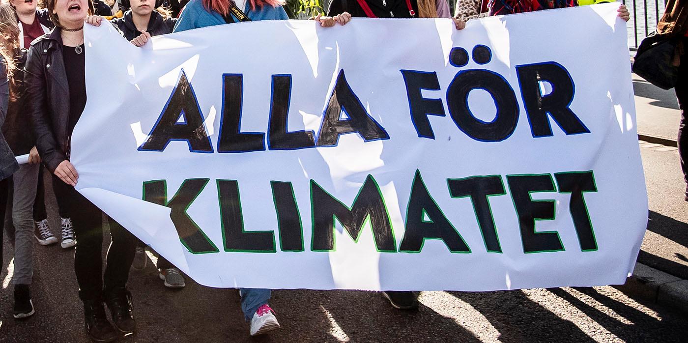 Bild från en klimatdemonstration i Stockholm 2019.