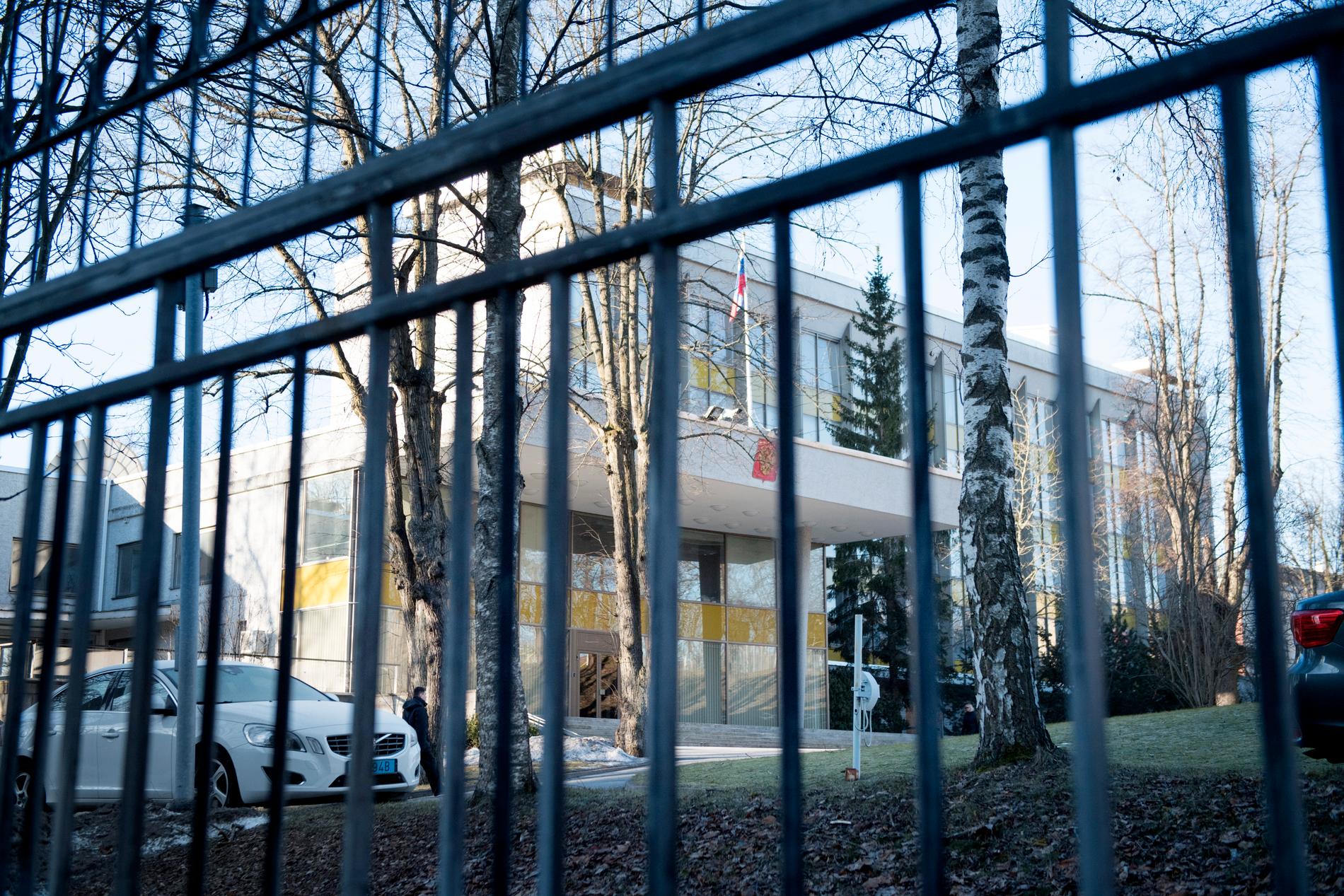 Ryska ambassaden på Gjörwellsgatan i Stockholm. Arkivbild.