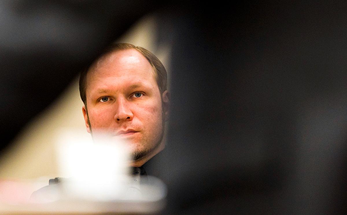 Anders Behring Breivik i rätten i dag.
