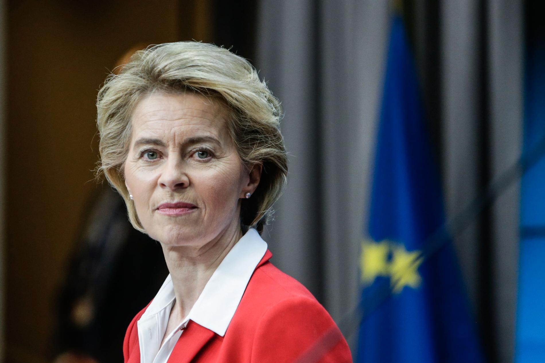 EU-kommissionens ordförande Ursula von der Leyen föreslog en mångmiljardfond i fredags som nu redan godkänts av medlemsländerna. Arkivfoto.
