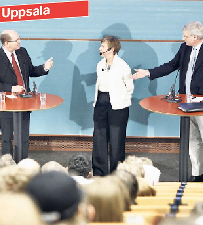 Saggigt Urban Ahlin (S) och Carl Bildt (M) debatterade utrikespolitik i Uppsala i går. Med två så vältaliga personer som älskar sina egna röster hade debatten tjänat på hårdare styrning.