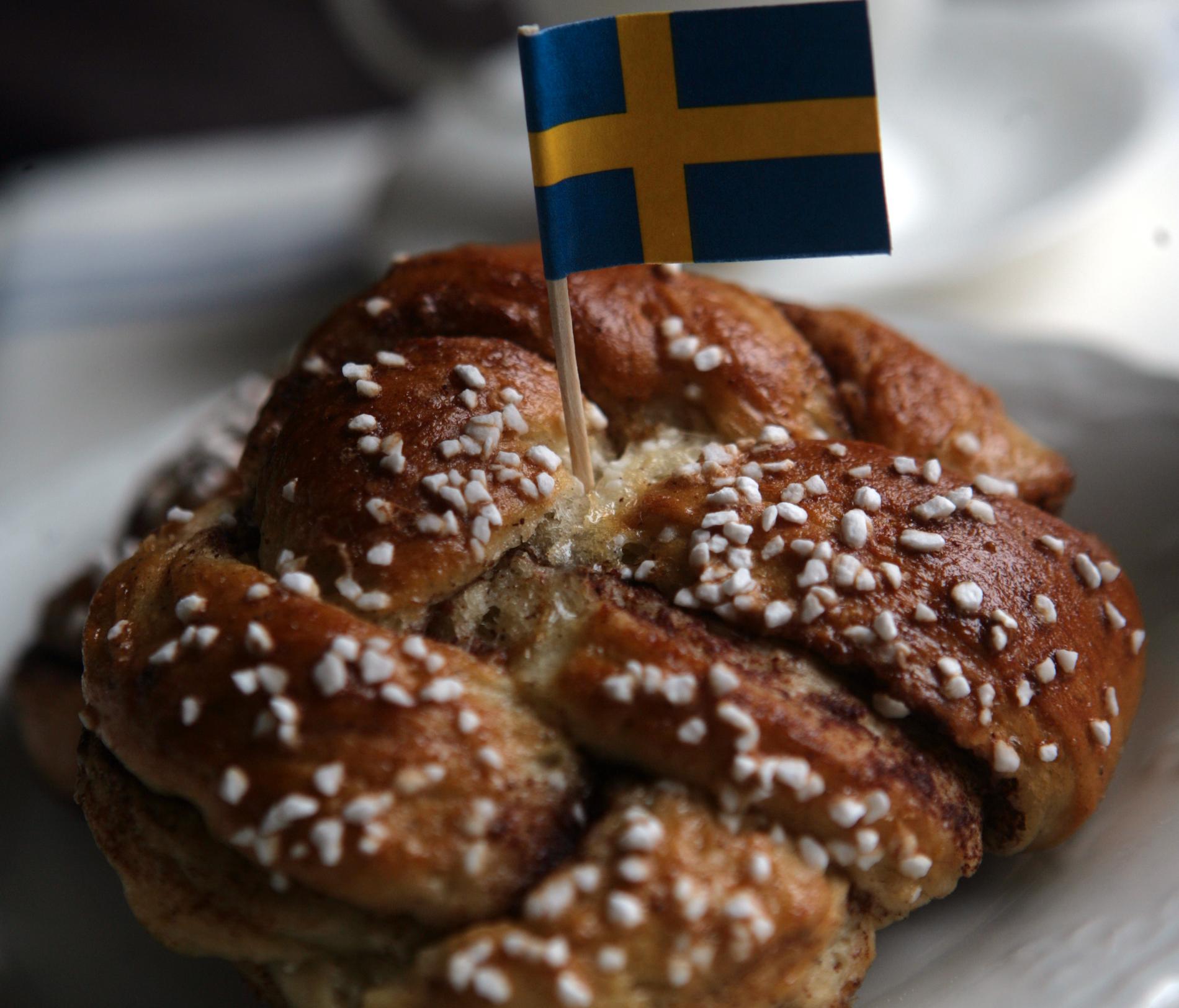 Bulle med en Sverige-flagg.